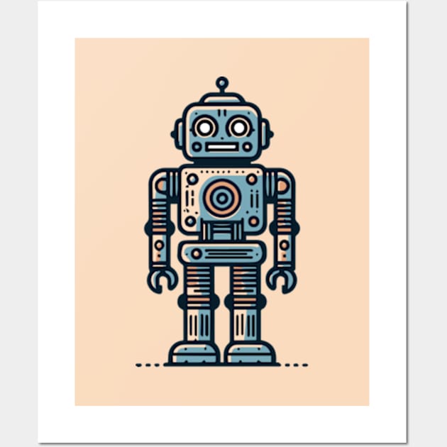 Retro Robot Wall Art by ArtFactoryAI